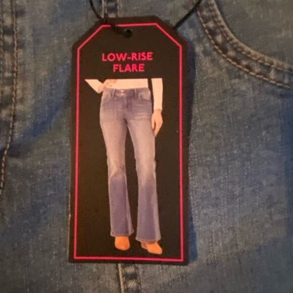 Bohemian Women Low Rise Flare Jeans Size 15 Wide Leg Hippie Festival Low Rise - Picture 9 of 11